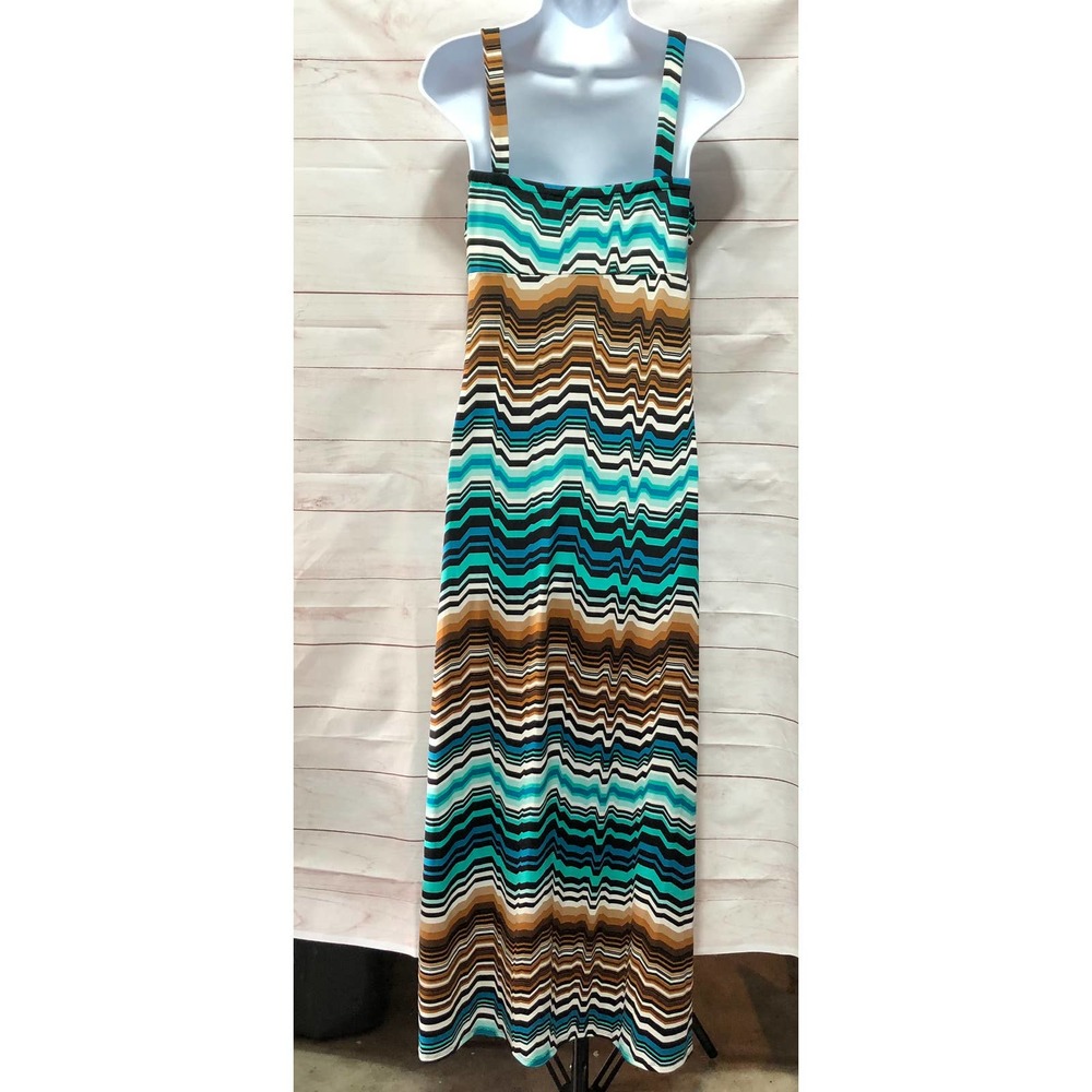 Jonathan Martin Summer Dress Size Medium Green/Brown - Picture 5 of 7